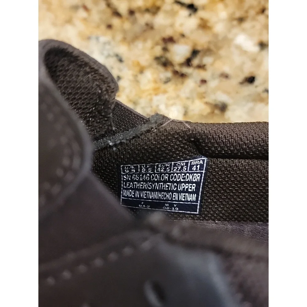 Skechers Expended Seveno Relaxed Fit Brown Leather Slip On Shoes 66146 Mens 9.5